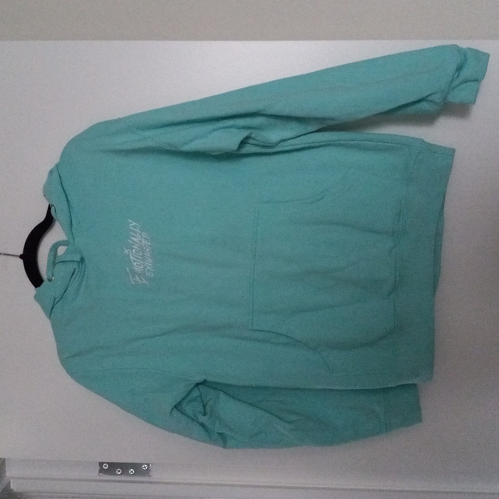 Teal Emotionally Exhausted Sweater